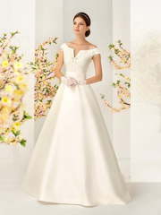 Свадебное платье Келли. Силуэт А-силуэт. Цвет Белый / Молочный. Вид 1