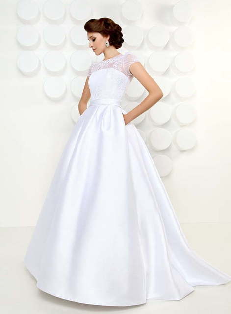 Свадебное платье Лямур. Силуэт А-силуэт. Цвет Белый / Молочный. Вид 1
