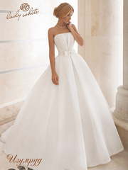 Свадебное платье Изумруд. Силуэт Пышное, А-силуэт. Цвет Белый / Молочный. Вид 1