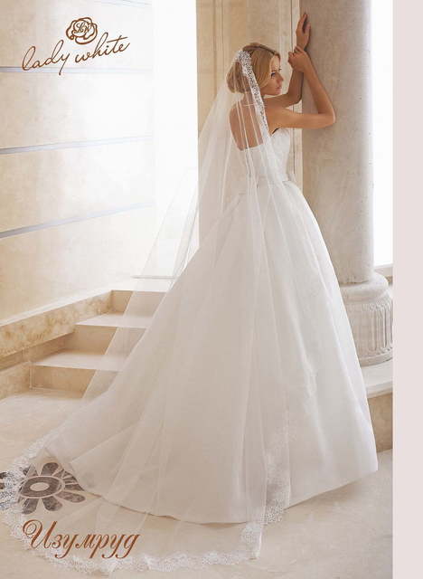 Свадебное платье Изумруд. Силуэт Пышное, А-силуэт. Цвет Белый / Молочный. Вид 2