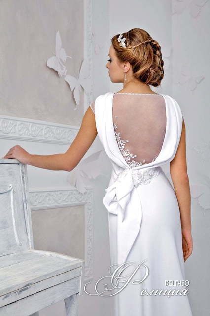 Свадебное платье Фелиция. Силуэт А-силуэт, Прямое. Цвет Белый / Молочный. Вид 2