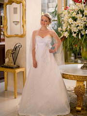 Свадебное платье Валери. Силуэт А-силуэт. Цвет Белый / Молочный. Вид 1