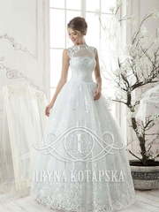 Свадебное платье Вилена. Силуэт А-силуэт. Цвет Белый / Молочный. Вид 1