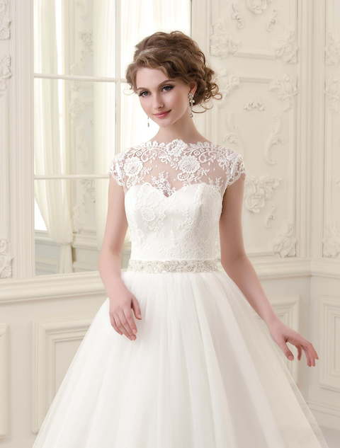 Свадебное платье 1037 ММ. Силуэт Пышное, А-силуэт. Цвет Белый / Молочный. Вид 3