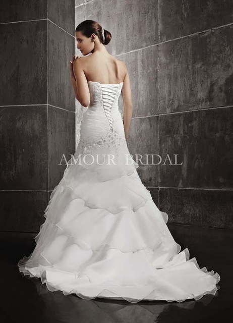 Свадебное платье 1166. Силуэт Рыбка, А-силуэт. Цвет Белый / Молочный. Вид 2