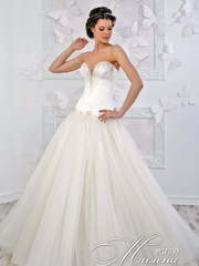Свадебное платье Милена. Силуэт Пышное, А-силуэт. Цвет Белый / Молочный. Вид 1