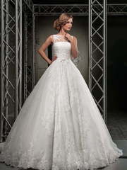 Свадебное платье 13305. Силуэт Пышное, А-силуэт. Цвет Белый / Молочный. Вид 1