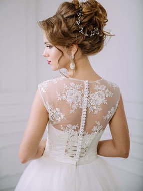 Свадебное платье Ladianto. Силуэт Пышное, А-силуэт. Цвет Белый / Молочный. Вид 2