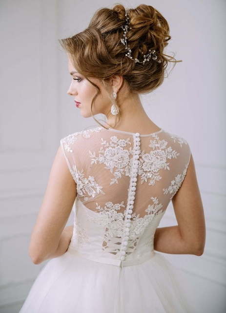 Свадебное платье Ladianto. Силуэт Пышное, А-силуэт. Цвет Белый / Молочный. Вид 2