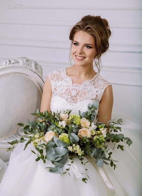 Свадебное платье Ladianto. Силуэт Пышное, А-силуэт. Цвет Белый / Молочный. Вид 3