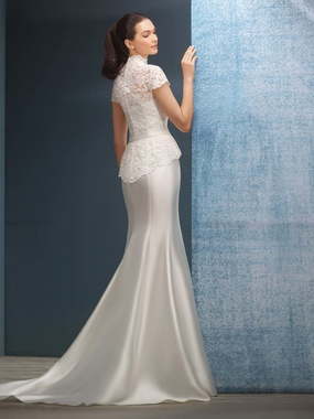 Свадебное платье Columba. Силуэт А-силуэт, Рыбка. Цвет Белый / Молочный. Вид 2