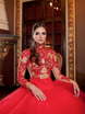 Свадебное платье Santorini. Силуэт Пышное, А-силуэт. Цвет Красный / Марсала. Вид 3