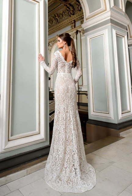 Свадебное платье Medea. Силуэт А-силуэт, Прямое. Цвет Айвори / Капучино, Белый / Молочный. Вид 2