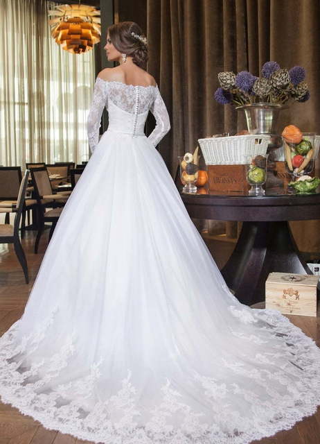 Свадебное платье Garmonia. Силуэт А-силуэт. Цвет Белый / Молочный. Вид 2