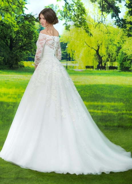 Свадебное платье Lubov. Силуэт А-силуэт. Цвет Белый / Молочный. Вид 2