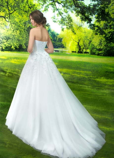 Свадебное платье Romantika. Силуэт А-силуэт. Цвет Белый / Молочный. Вид 2