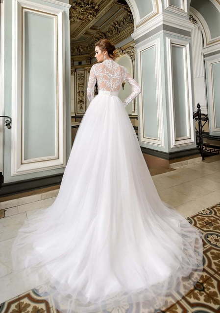 Свадебное платье Nicole. Силуэт А-силуэт. Цвет Белый / Молочный. Вид 2