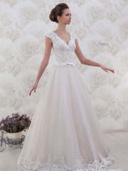 Свадебное платье Tessa. Силуэт А-силуэт. Цвет Белый / Молочный, Айвори / Капучино. Вид 1