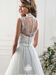 Свадебное платье 13101. Силуэт А-силуэт, Прямое. Цвет Белый / Молочный. Вид 1