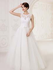 Свадебное платье Пальмира 2. Силуэт Пышное, А-силуэт. Цвет Белый / Молочный. Вид 1