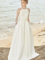 Свадебное платье Акилина. Силуэт А-силуэт. Цвет Белый / Молочный. Вид 1