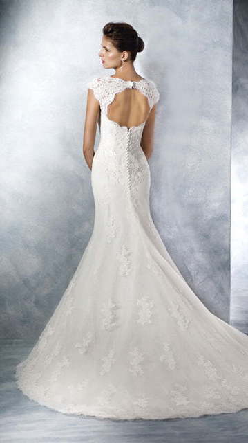 Свадебное платье Janina. Силуэт Рыбка, А-силуэт. Цвет Белый / Молочный. Вид 2