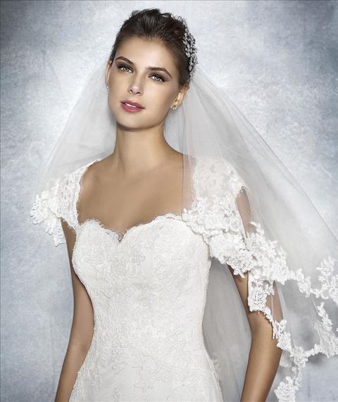 Свадебное платье Janina. Силуэт Рыбка, А-силуэт. Цвет Белый / Молочный. Вид 3