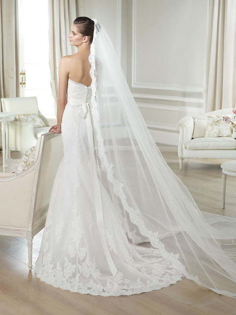 Свадебное платье Jaramil. Силуэт Рыбка, А-силуэт. Цвет Белый / Молочный. Вид 2