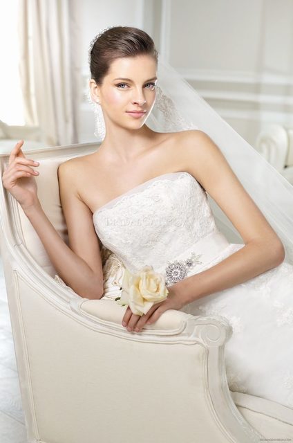 Свадебное платье Jaramil. Силуэт Рыбка, А-силуэт. Цвет Белый / Молочный. Вид 3