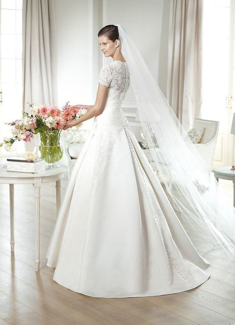 Свадебное платье Jardena. Силуэт А-силуэт. Цвет Белый / Молочный. Вид 2