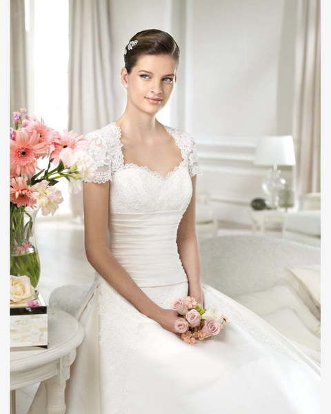 Свадебное платье Jardena. Силуэт А-силуэт. Цвет Белый / Молочный. Вид 3