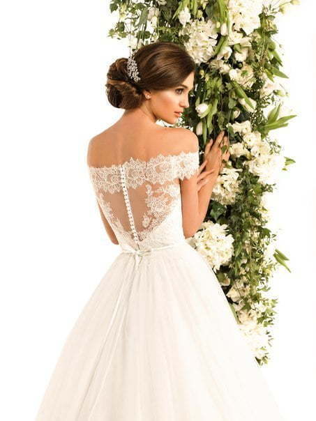 Свадебное платье Linda. Силуэт Пышное, А-силуэт. Цвет Айвори / Капучино, Белый / Молочный, оттенки Розового. Вид 3