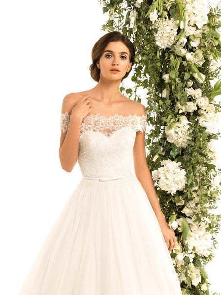 Свадебное платье Linda. Силуэт Пышное, А-силуэт. Цвет Айвори / Капучино, Белый / Молочный, оттенки Розового. Вид 4