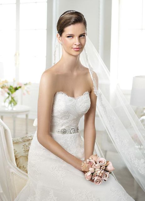 Свадебное платье Jakobe. Силуэт А-силуэт. Цвет Белый / Молочный. Вид 3