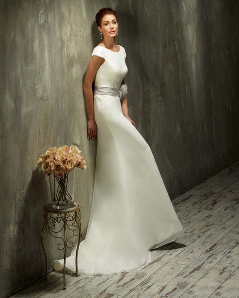 Свадебное платье 70441. Силуэт А-силуэт. Цвет Белый / Молочный. Вид 1