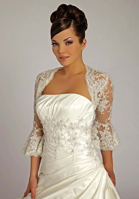 Свадебное платье 70050. Силуэт А-силуэт. Цвет Белый / Молочный. Вид 3