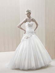 Свадебное платье Elkhart. Силуэт Пышное, А-силуэт. Цвет Белый / Молочный. Вид 1