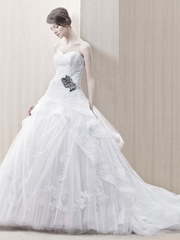 Свадебное платье Giovanna. Силуэт А-силуэт. Цвет Белый / Молочный. Вид 1