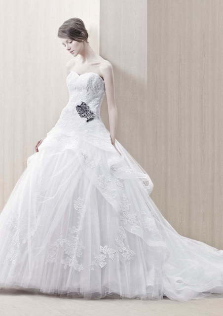 Свадебное платье Giovanna. Силуэт А-силуэт. Цвет Белый / Молочный. Вид 1