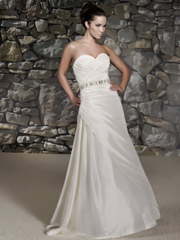 Свадебное платье 70182. Силуэт А-силуэт, Прямое. Цвет Белый / Молочный. Вид 1