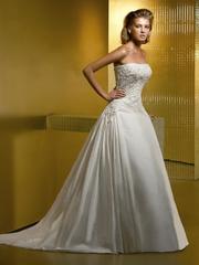 Свадебное платье 956. Силуэт А-силуэт. Цвет Айвори / Капучино. Вид 1