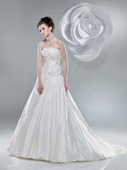 Свадебное платье 2216. Силуэт А-силуэт. Цвет Белый / Молочный. Вид 1