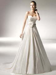 Свадебное платье 2076. Силуэт А-силуэт. Цвет Айвори / Капучино. Вид 1