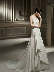 Свадебное платье 1061. Силуэт А-силуэт. Цвет Айвори / Капучино. Вид 1