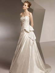 Свадебное платье 2124. Силуэт А-силуэт. Цвет Айвори / Капучино. Вид 1