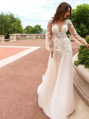 Свадебное платье Alison. Силуэт А-силуэт. Цвет оттенки Розового. Вид 1