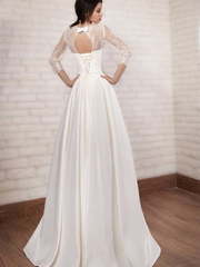 Свадебное платье Волшебница. Силуэт А-силуэт. Цвет Белый / Молочный. Вид 2