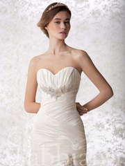 Свадебное платье Дженифер. Силуэт А-силуэт, Рыбка. Цвет Айвори / Капучино. Вид 2