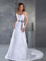 Свадебное платье Руслана. Силуэт А-силуэт, Прямое. Цвет Белый / Молочный. Вид 1