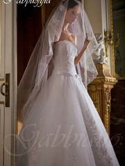 Свадебное платье Габриэлла. Силуэт А-силуэт. Цвет Белый / Молочный. Вид 1